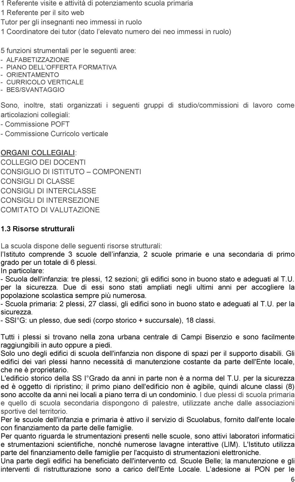 i seguenti gruppi di studio/commissioni di lavoro come articolazioni collegiali: - Commissione POFT - Commissione Curricolo verticale ORGANI COLLEGIALI: COLLEGIO DEI DOCENTI CONSIGLIO DI ISTITUTO