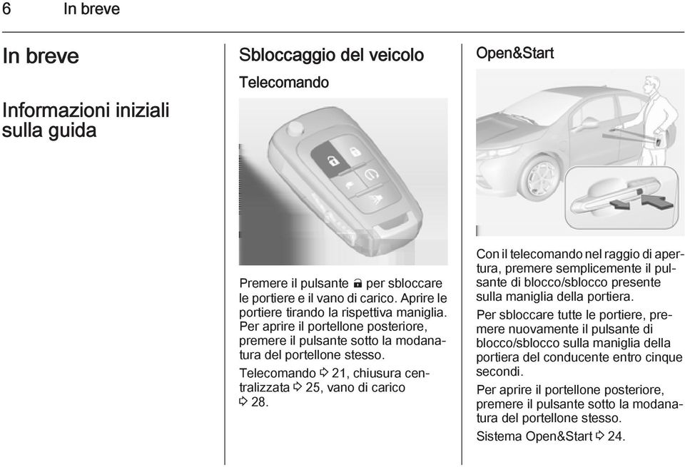 Telecomando 3 21, chiusura centralizzata 3 25, vano di carico 3 28.