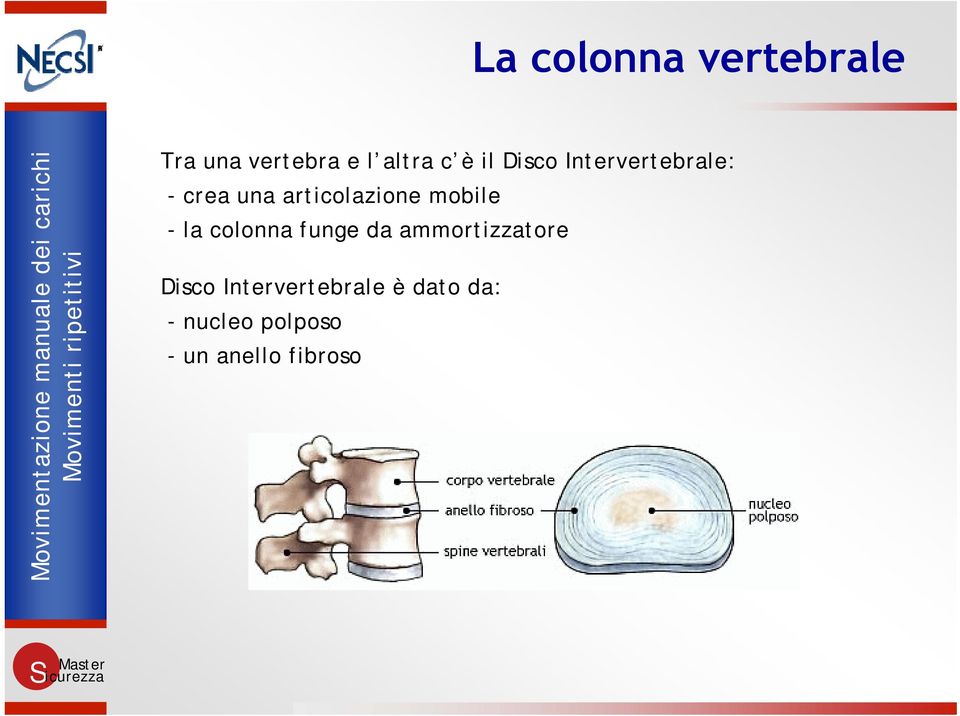 mobile - la colonna funge da ammortizzatore Disco