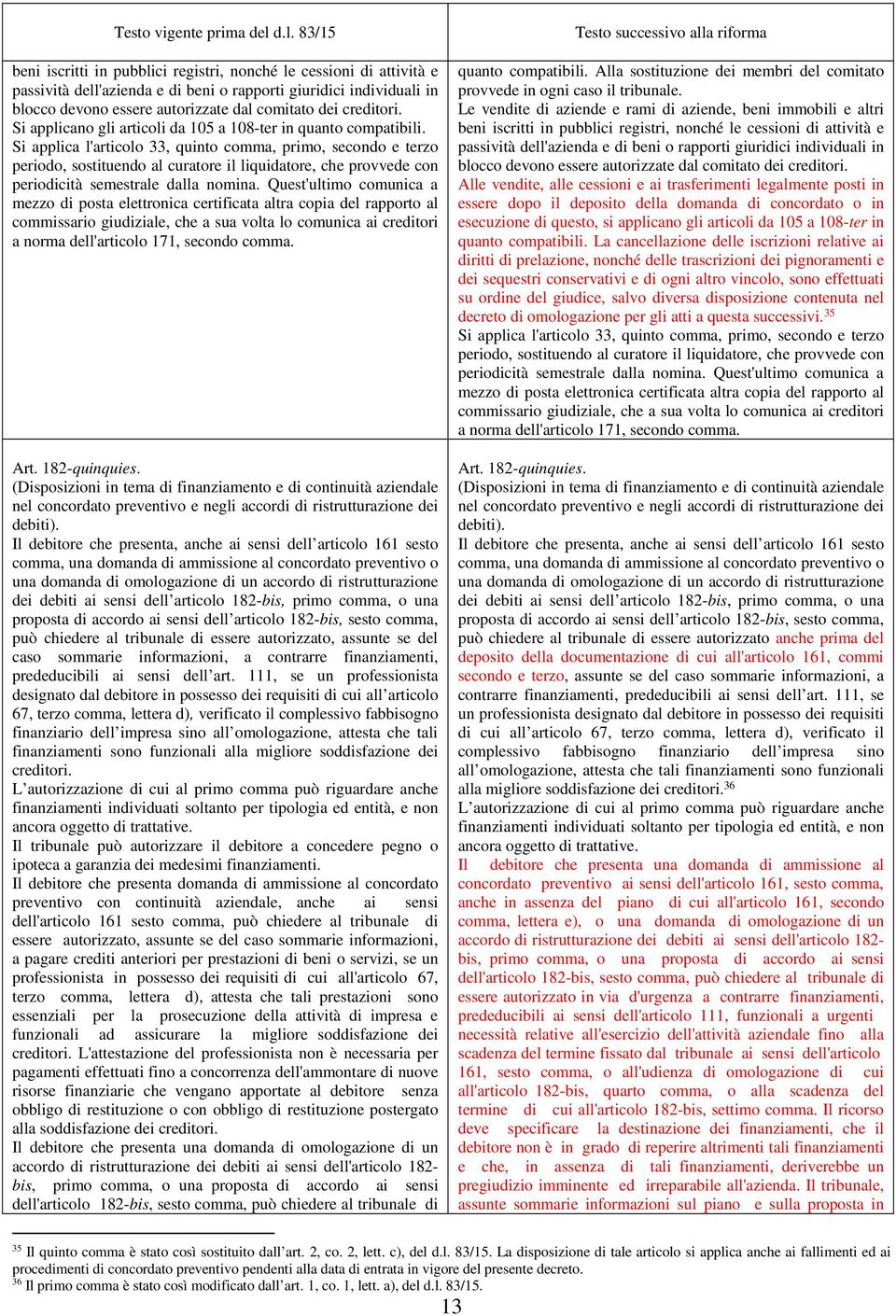 creditori. Si applicano gli articoli da 105 a 108-ter in quanto compatibili.