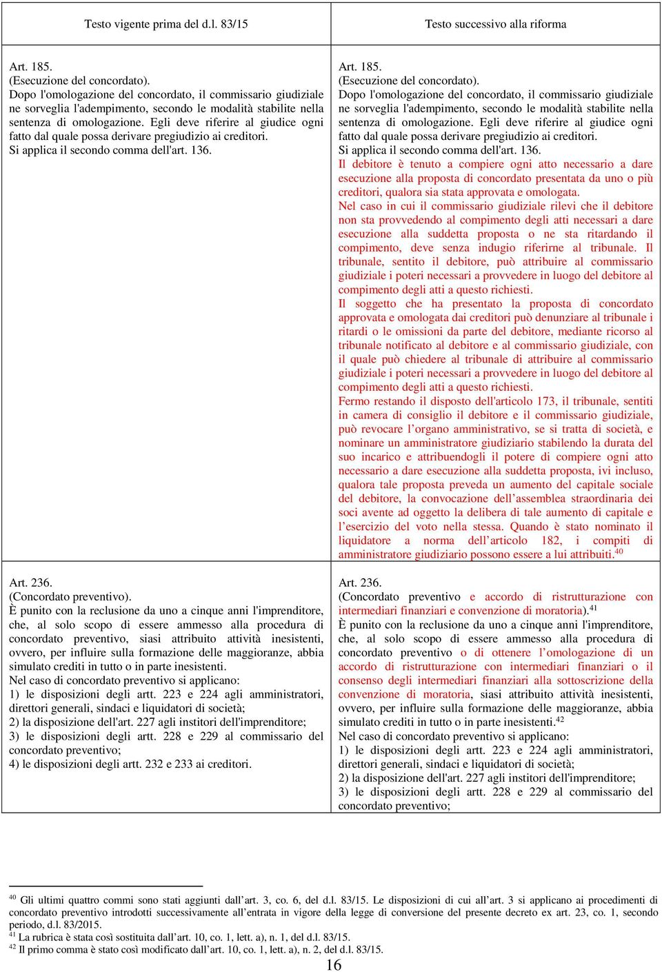 Egli deve riferire al giudice ogni fatto dal quale possa derivare pregiudizio ai creditori. Si applica il secondo comma dell'art. 136. Art. 236. (Concordato preventivo).