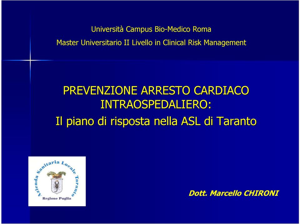 Management PREVENZIONE ARRESTO CARDIACO