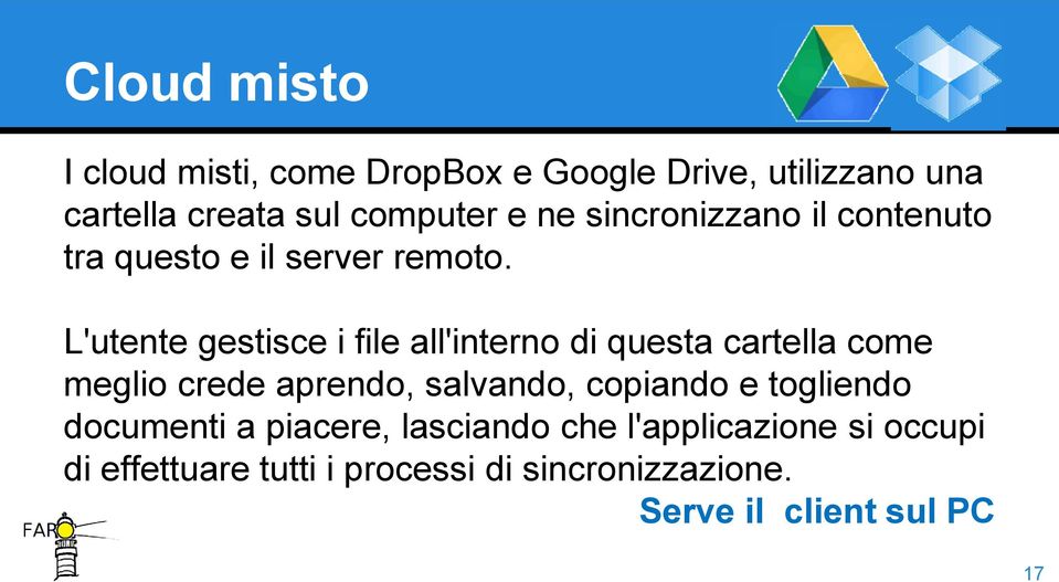 L'utente gestisce i file all'interno di questa cartella come meglio crede aprendo, salvando, copiando e