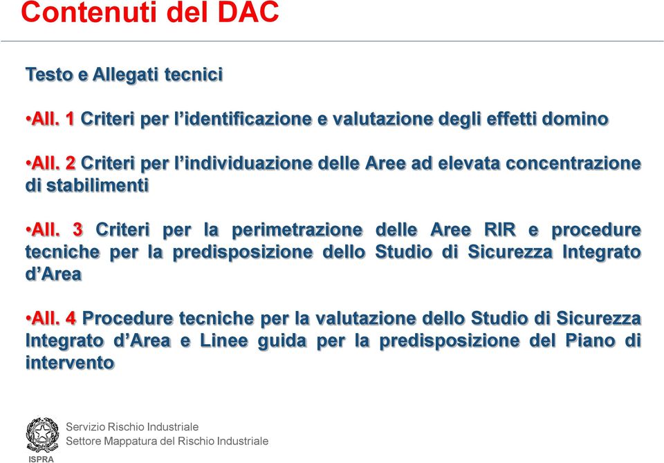 3 Criteri per la perimetrazione delle Aree RIR e procedure tecniche per la predisposizione dello Studio di Sicurezza