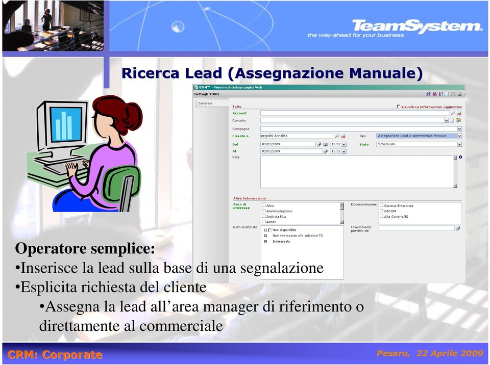 segnalazione Esplicita richiesta del cliente Assegna