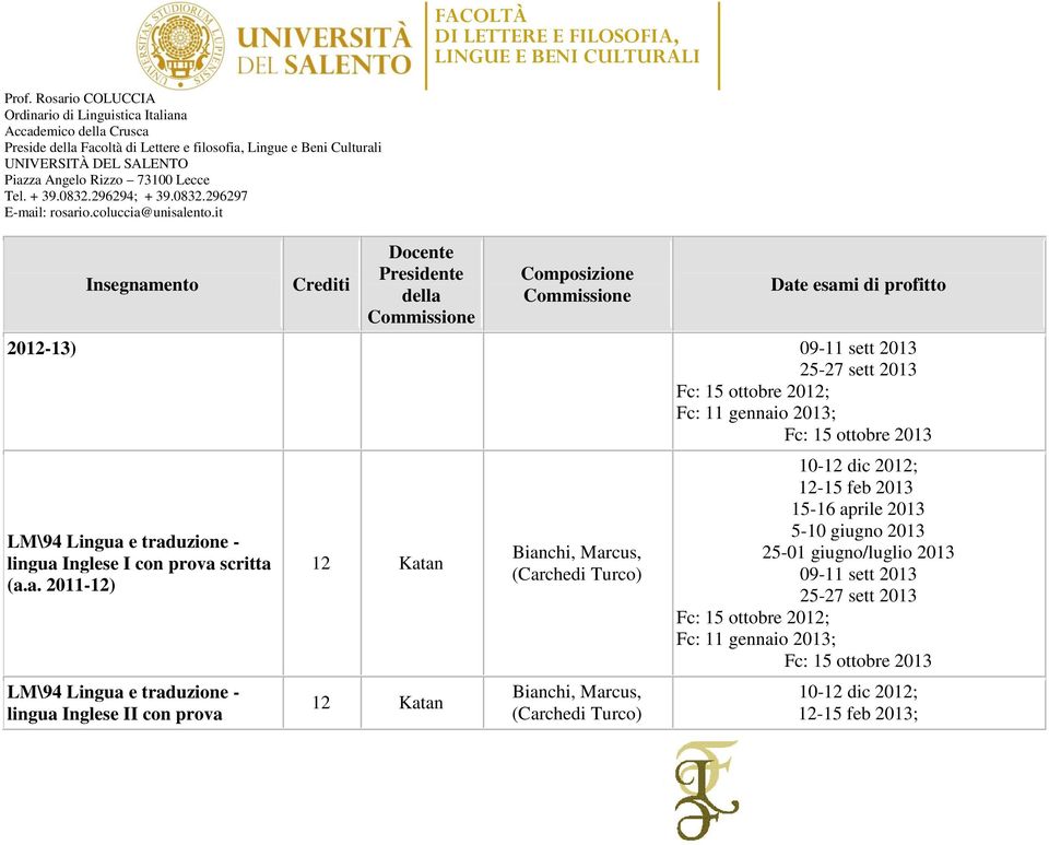 o 2013; Fc: 15 ottobre 2013 LM\94 Lingua 