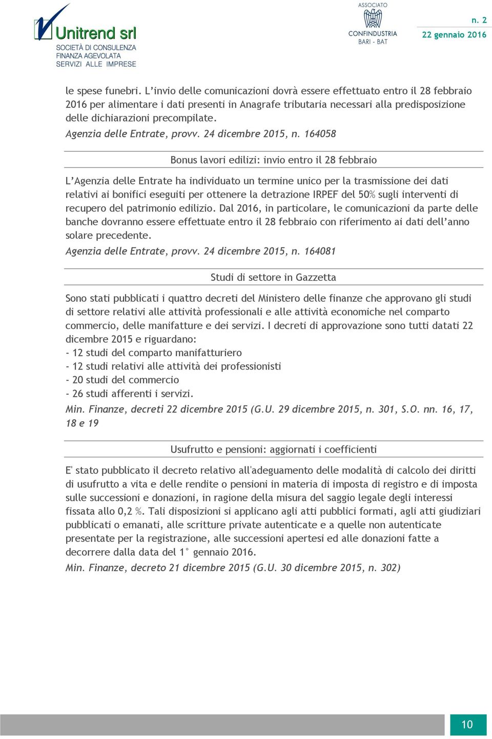 Agenzia delle Entrate, provv. 24 dicembre 2015, n.