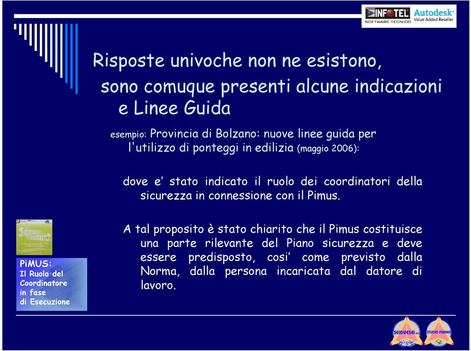 della sicurezza in connessione con il Pimus.