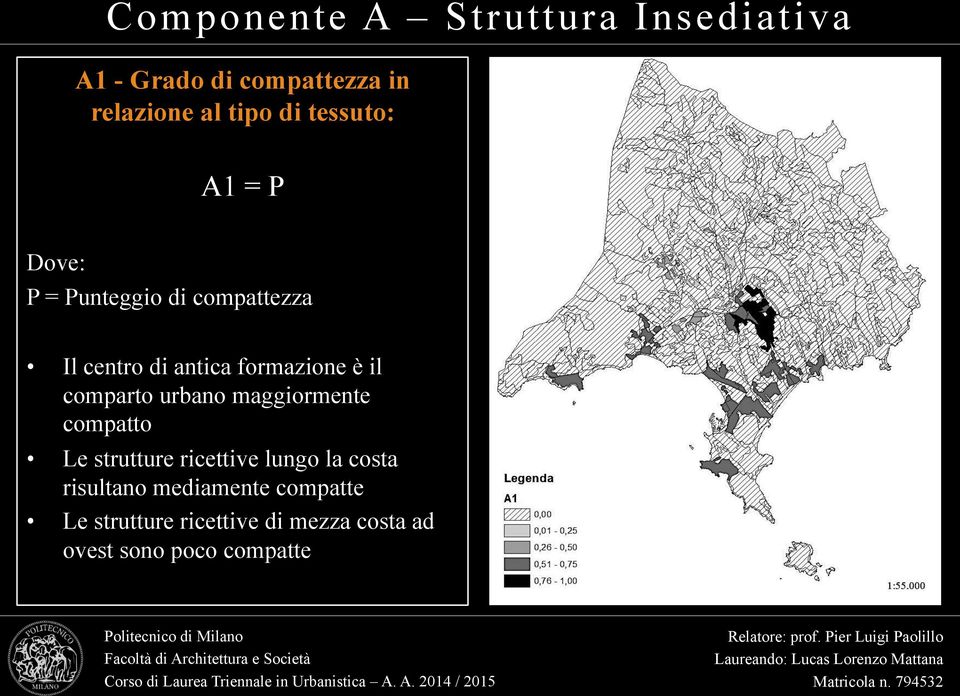 comparto urbano maggiormente compatto Le strutture ricettive lungo la costa