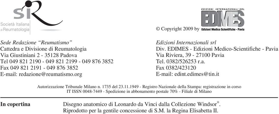 edimes@tin.it Autorizzazione Tribunale Milano n. 1735 del 23.11.