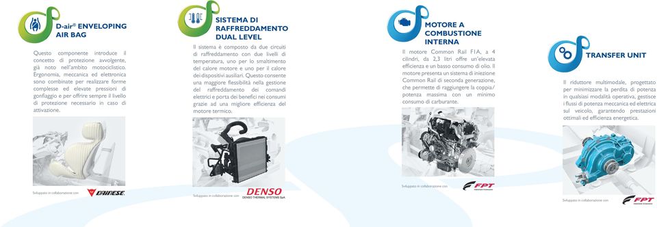 SISTEMA DI RAFFREDDAMENTO DUAL LEVEL MOTORE A COMBUSTIONE INTERNA Il sistema è composto da due circuiti di raffreddamento con due livelli di temperatura, uno per lo smaltimento del calore motore e