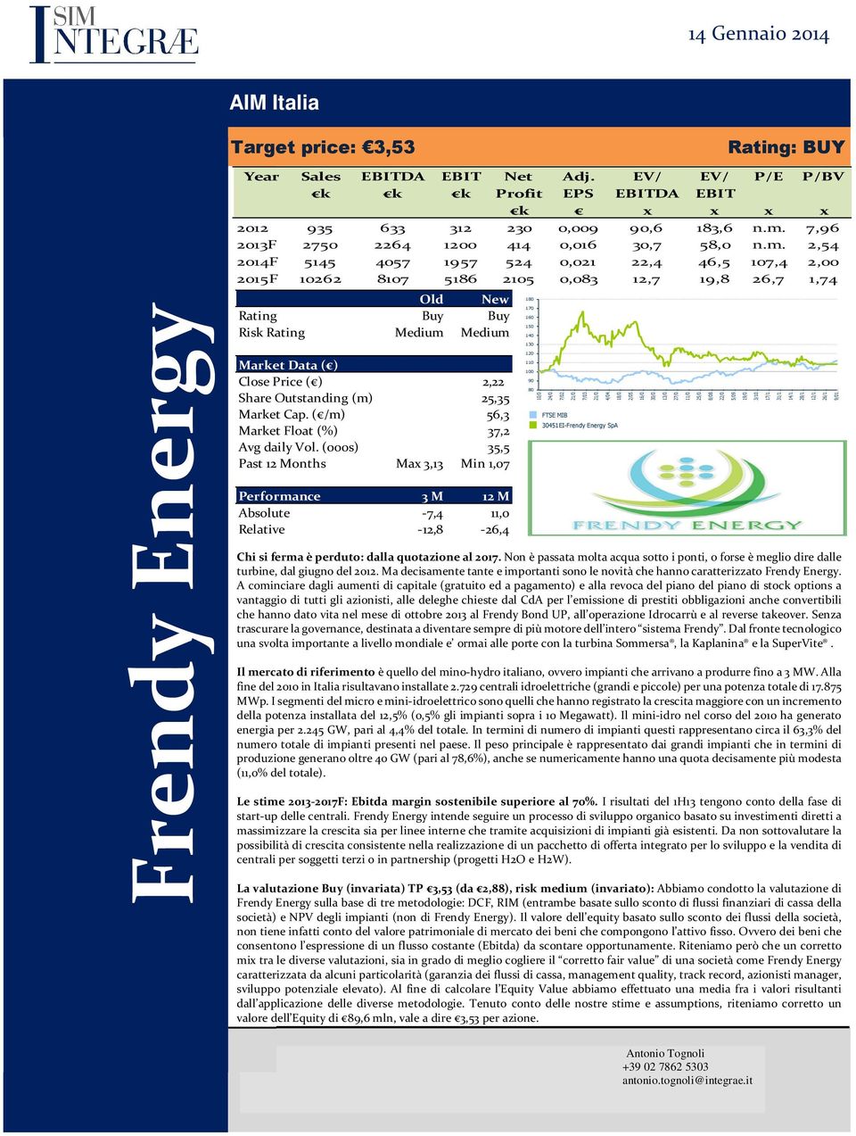 Medium Medium Market Data ( ) Close Price ( ) 2,22 Share Outstanding (m) 25,35 Market Cap. ( /m) 56,3 Market Float (%) 37,2 Avg daily Vol.