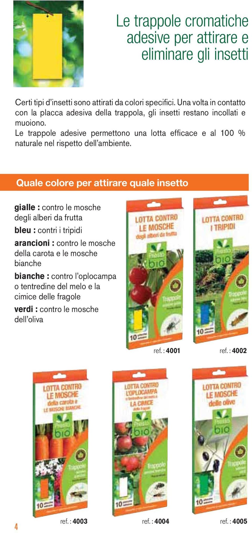 Le trappole adesive permettono una lotta efficace e al 100 % naturale nel rispetto dell ambiente.