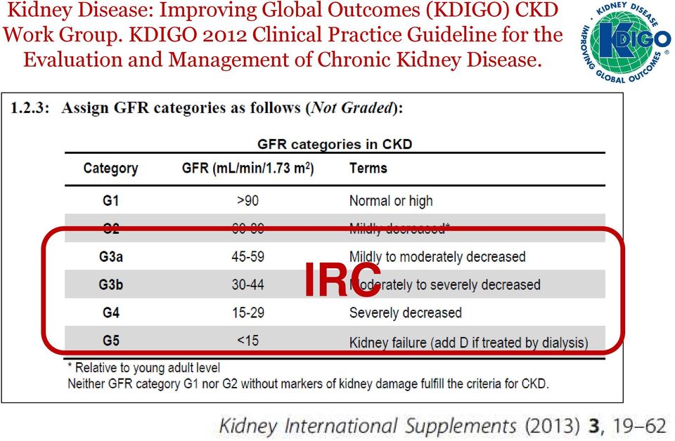 KDIGO 2012 Clinical Practice Guideline for