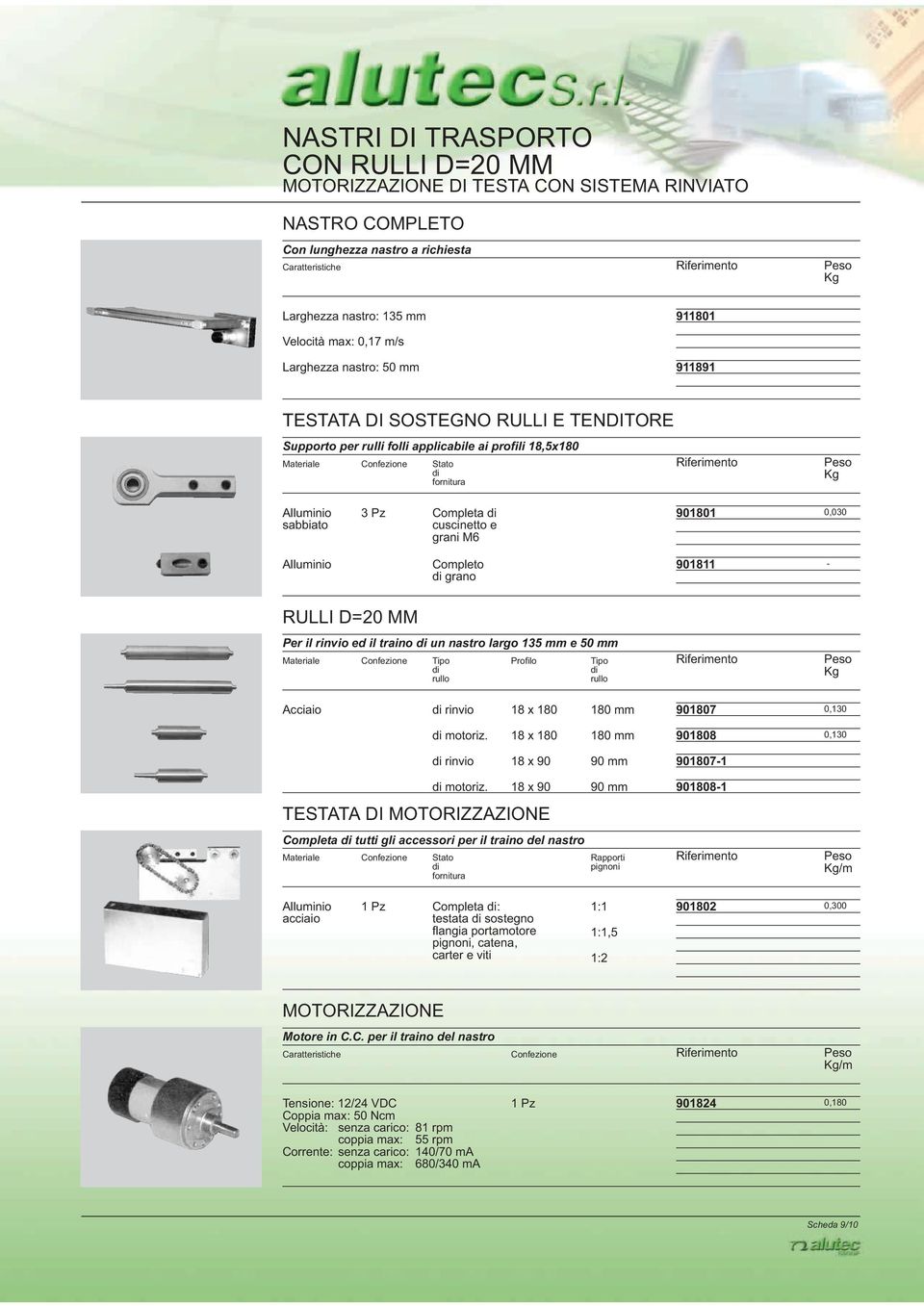 D=20 MM Per il rinvio ed il traino un nastro largo 135 mm e 50 mm rullo Profilo rullo Acciaio rinvio 1 x mm 907 0,130 motoriz.