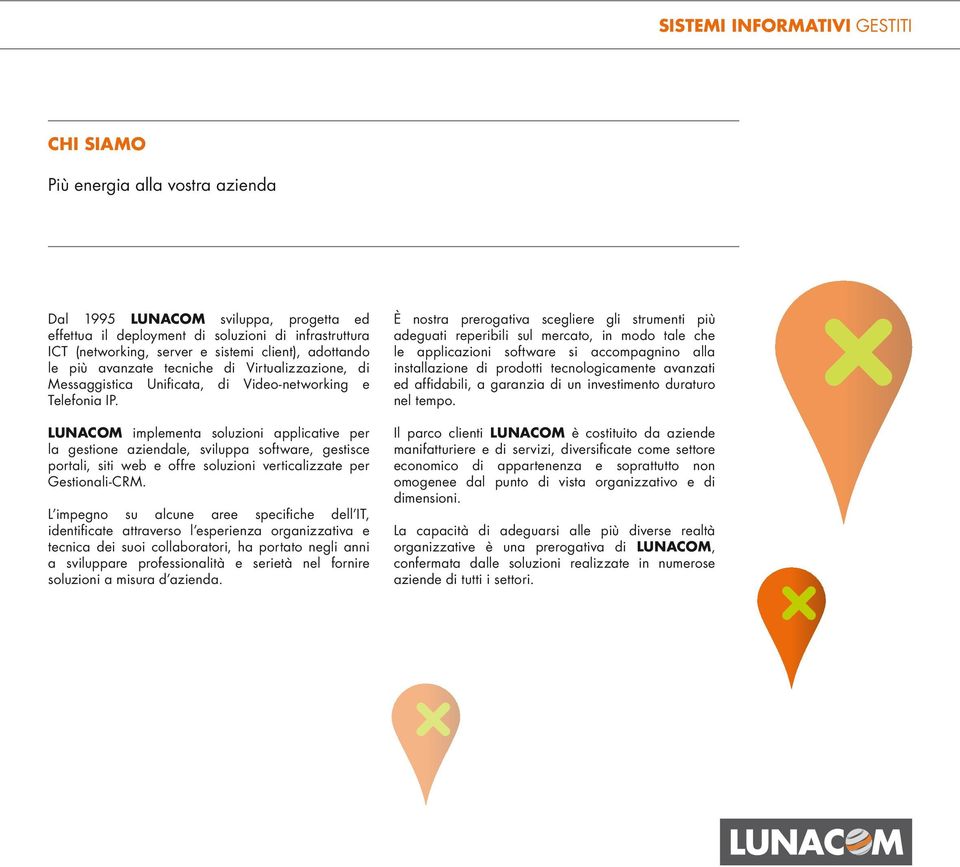 LUNACOM implementa soluzioni applicative per la gestione aziendale, sviluppa software, gestisce portali, siti web e offre soluzioni verticalizzate per Gestionali-CRM.