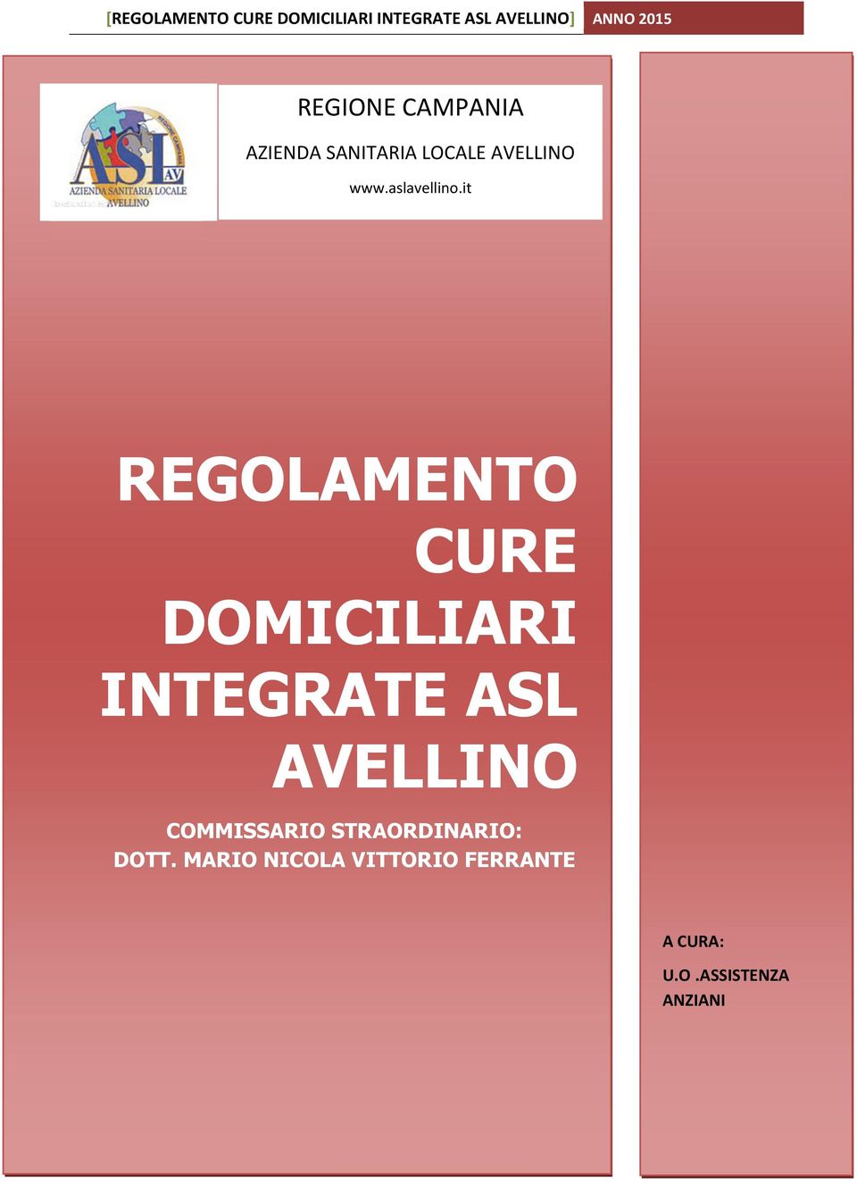 it REGOLAMENTO CURE DOMICILIARI INTEGRATE ASL