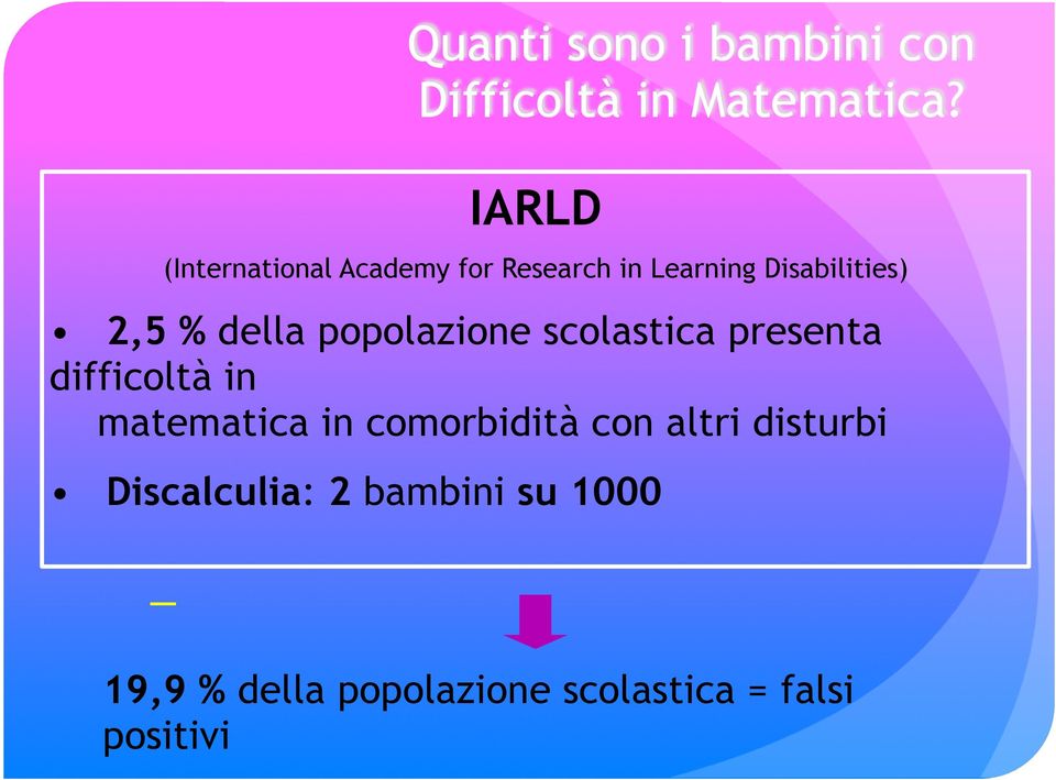 comorbidità con altri disturbi Discalculia: 2 bambini su 1000 _ Quanti sono