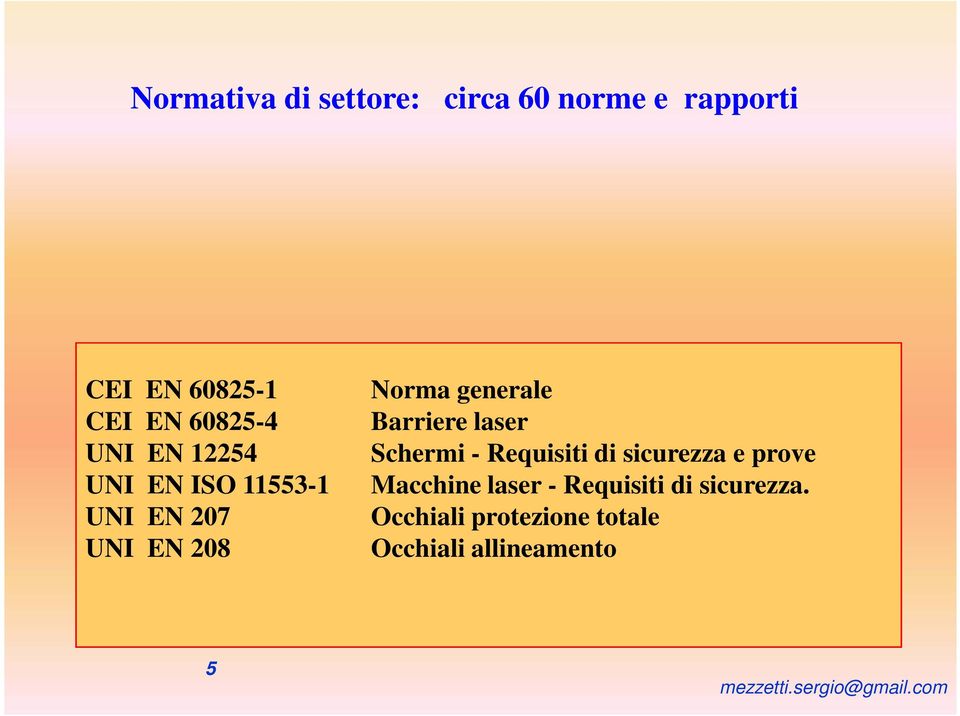 laser Schermi - Requisiti di sicurezza e prove Macchine laser - Requisiti di