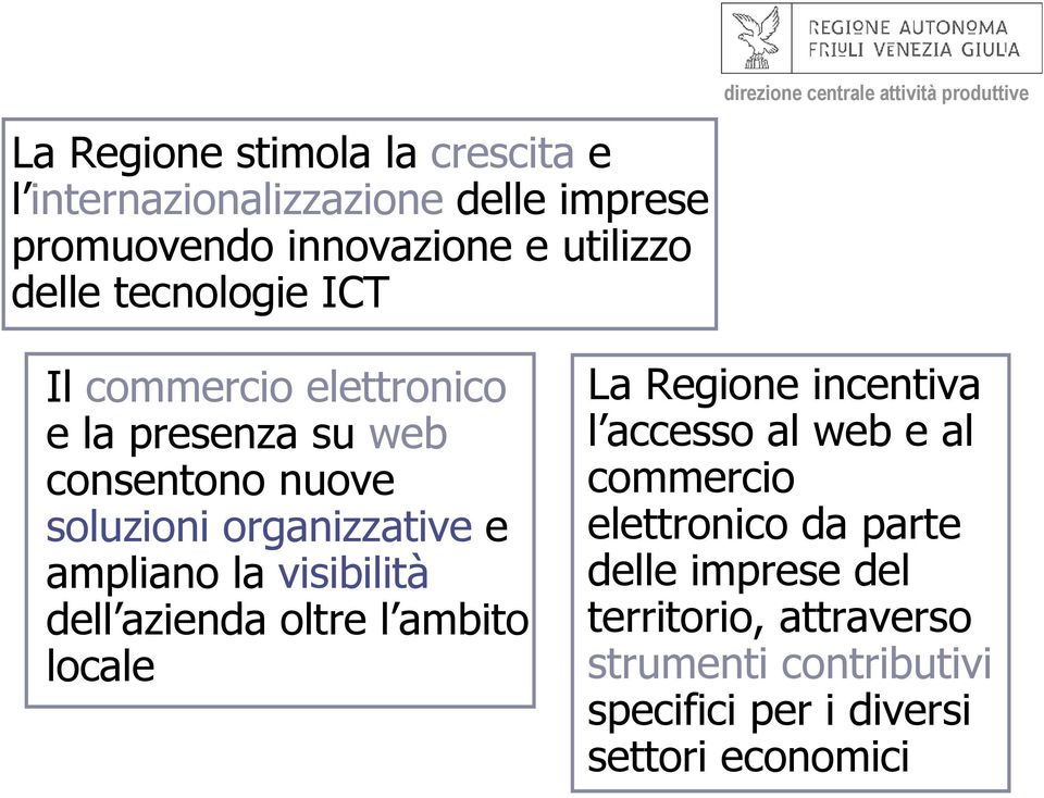 la visibilità dell azienda oltre l ambito locale La Regione incentiva l accesso al web e al commercio elettronico