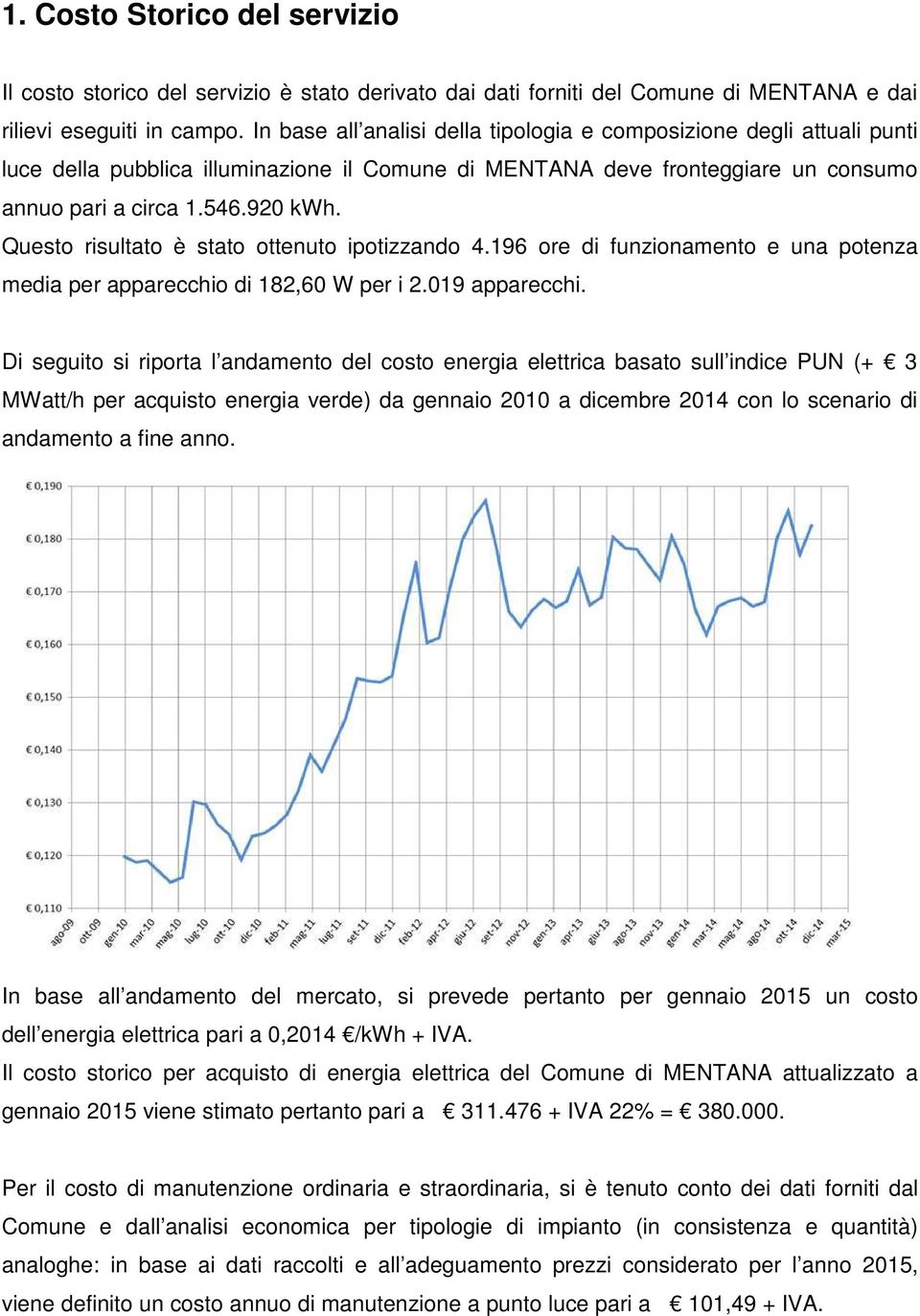 Questo risultato è stato ottenuto ipotizzando 4.196 ore di funzionamento e una potenza media per apparecchio di 182,60 W per i 2.019 apparecchi.