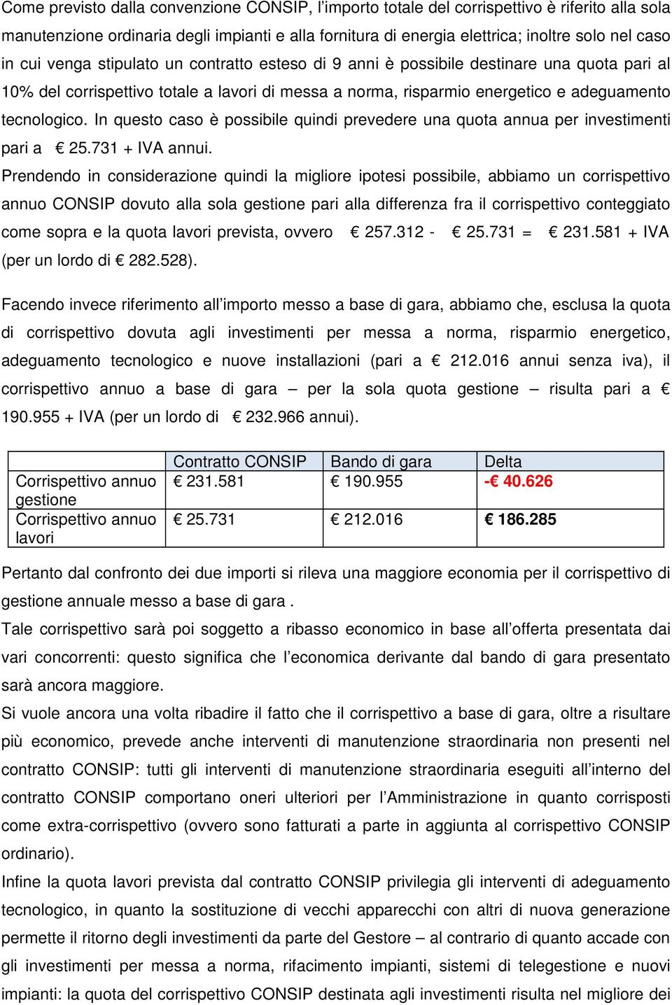 In questo caso è possibile quindi prevedere una quota annua per investimenti pari a 25.731 + IVA annui.