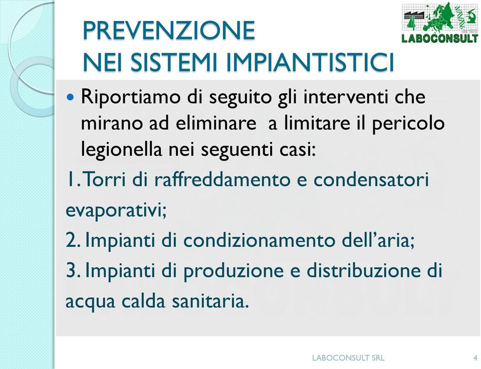 Torri di raffreddamento e condensatori evaporativi; 2.