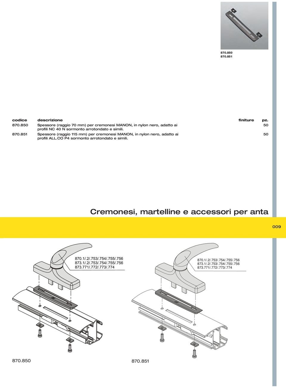 N sormonto arrotondato e simili. 870.