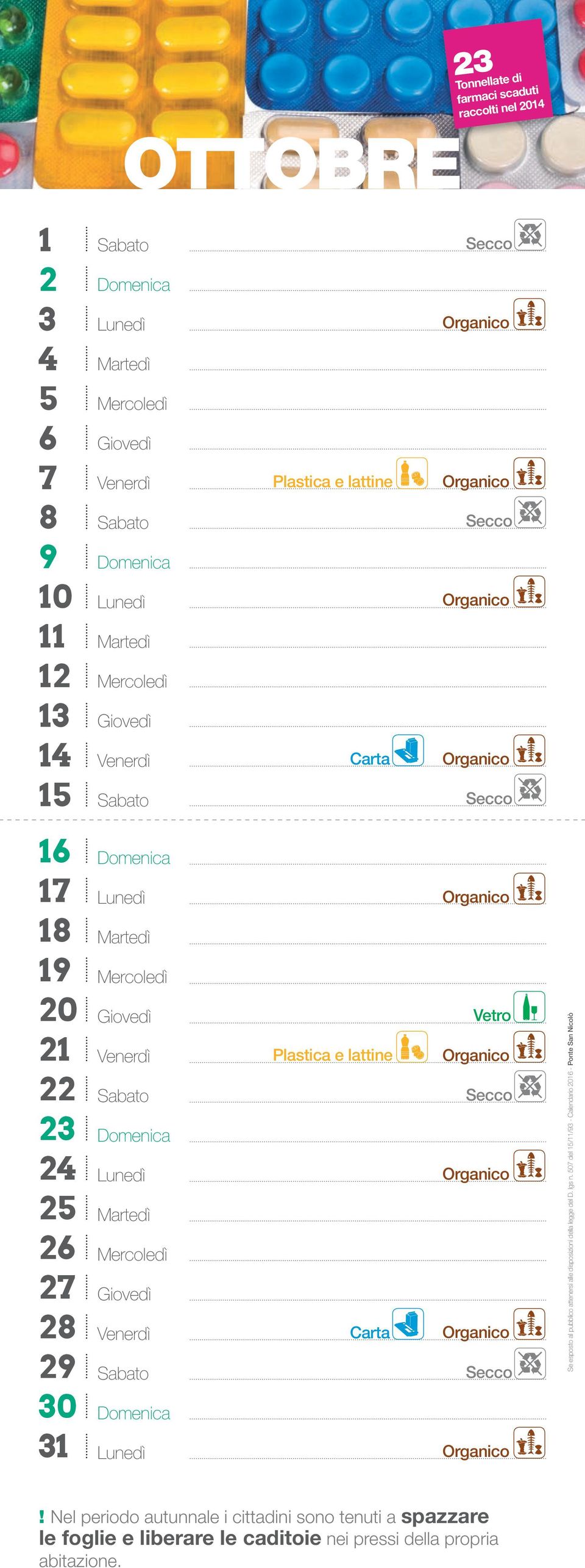 0 del // - Calendario 0 - Ponte San Nicolò!