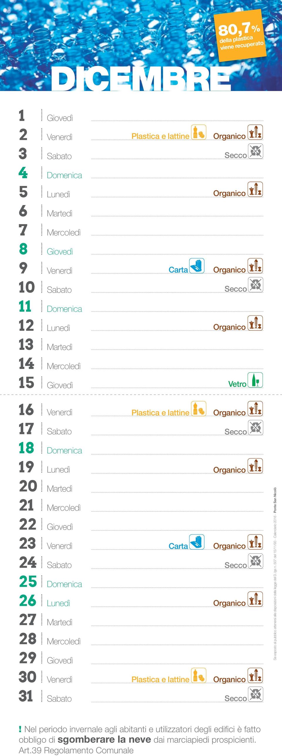 0 del // - Calendario 0 - Ponte San Nicolò!