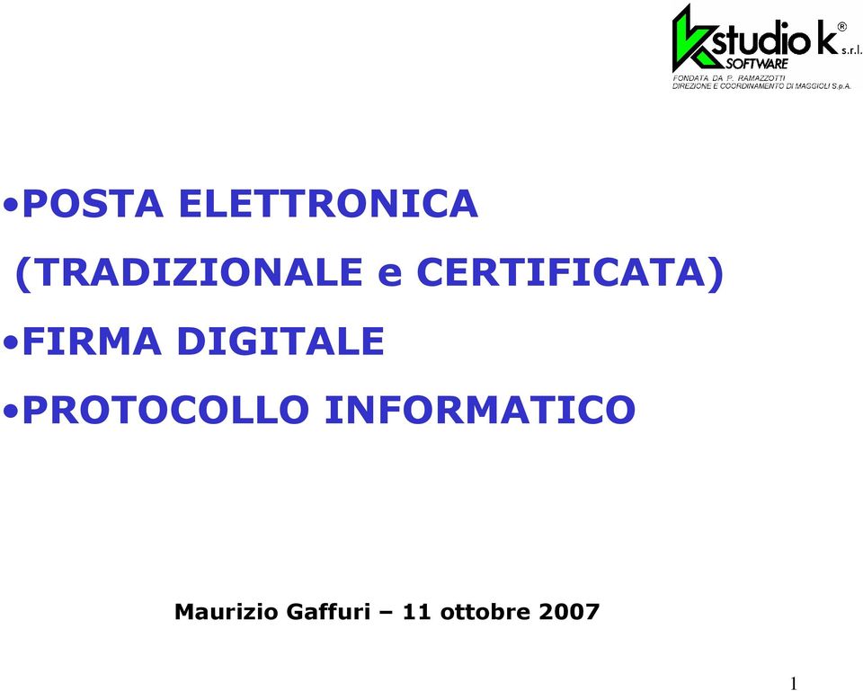 FIRMA DIGITALE PROTOCOLLO