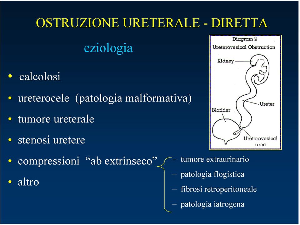 stenosi uretere compressioni ab extrinseco altro tumore