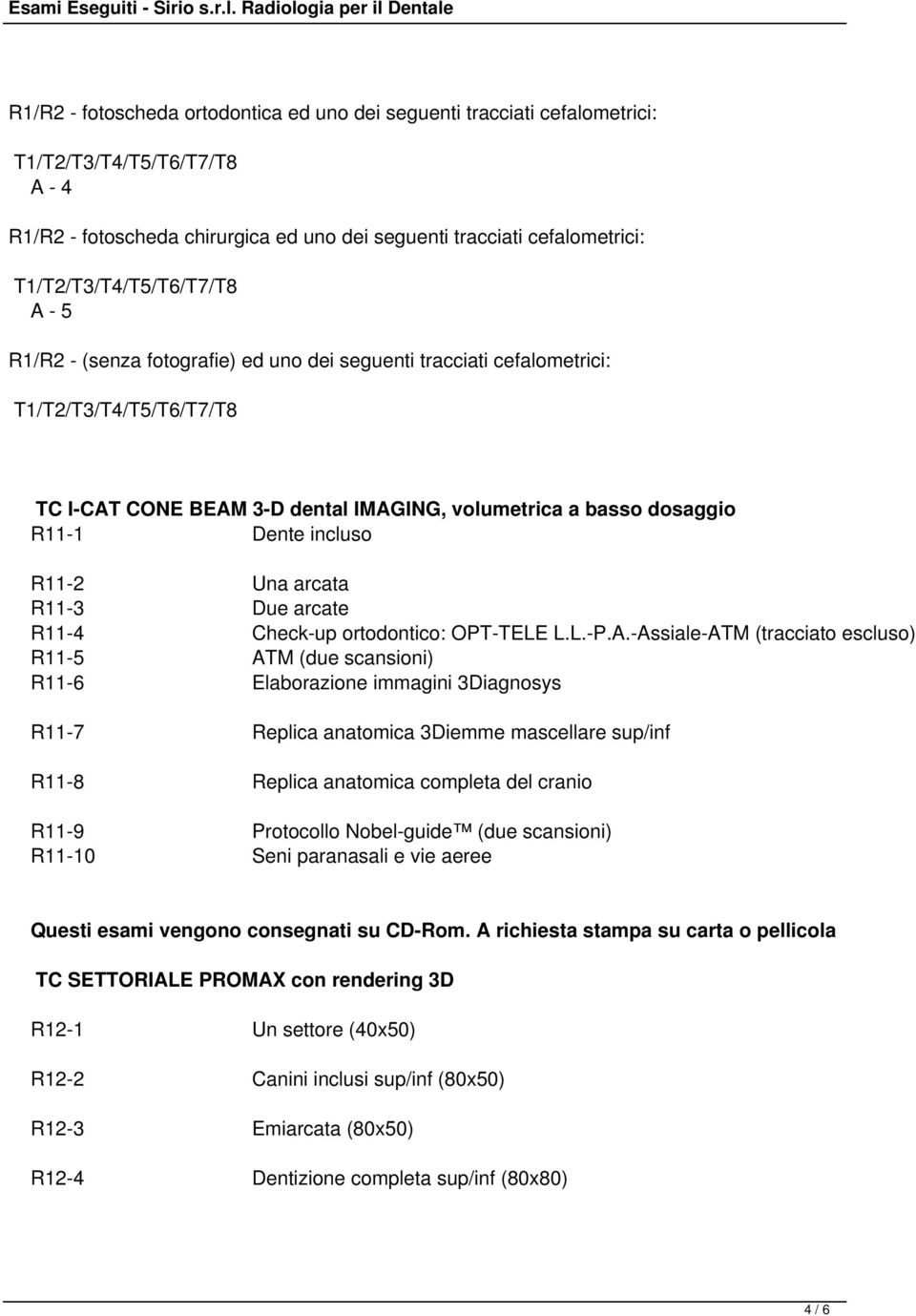 Dente incluso R11-2 Una arcata R11-3 Due arcate R11-4 Check-up ortodontico: OPT-TELE L.L.-P.A.