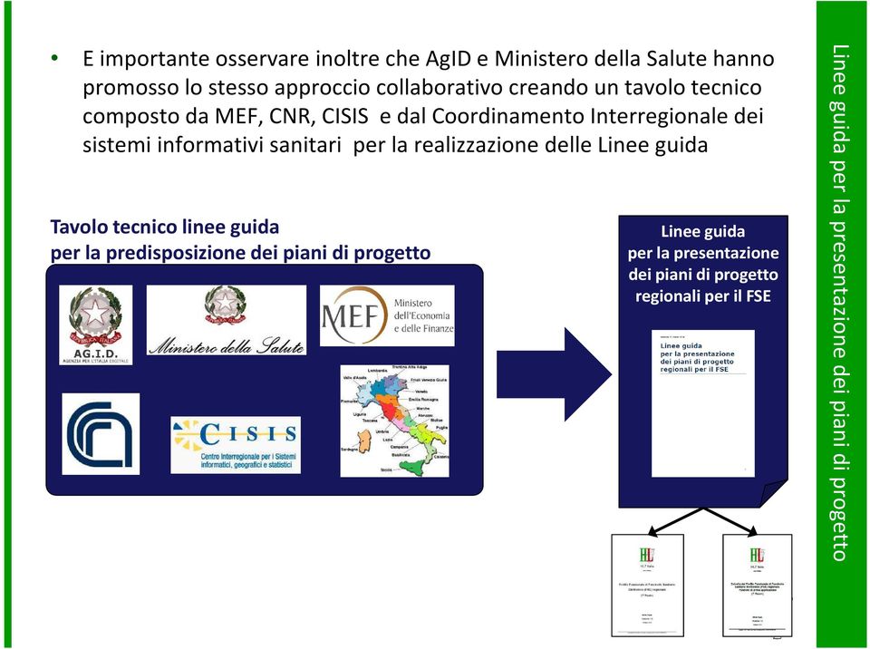 sanitari per la realizzazione delle Linee guida Tavolo tecnico linee guida per la predisposizione dei piani di