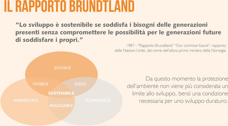 1987 - Rapporto Brundtland Our common future : rapporto delle Nazioni Unite, dal nome dell allora primo ministro della Norvegia