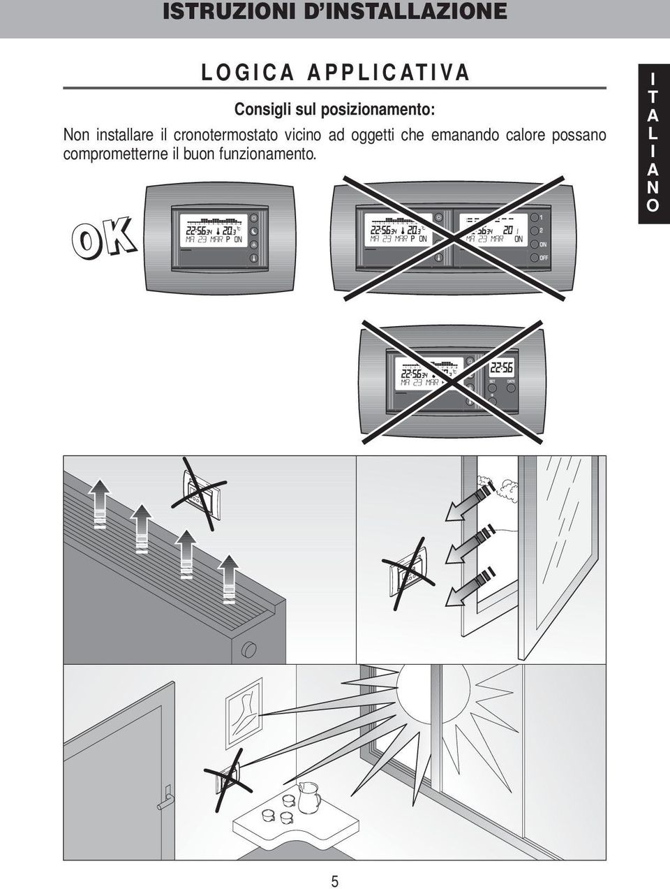 posizionamento: on installare il cronotermostato vicino