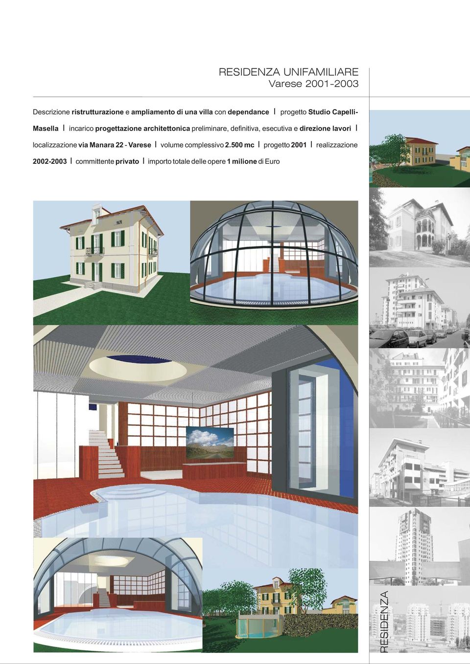 definitiva, esecutiva e direzione lavori localizzazione via Manara 22 - Varese volume complessivo 2.