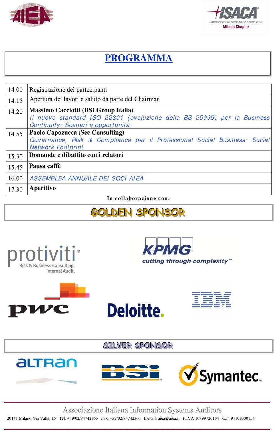 55 Governance, Risk & Compliance per il Professional Social Business: Social Network Footprint 15.