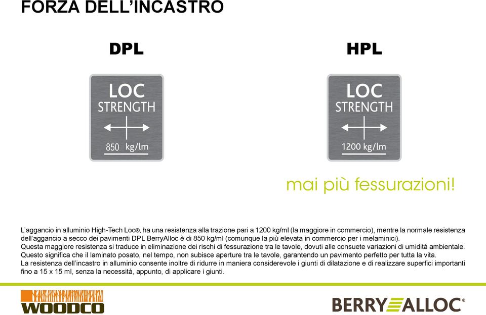 di 850 kg/ml (comunque la più elevata in commercio per i melaminici).