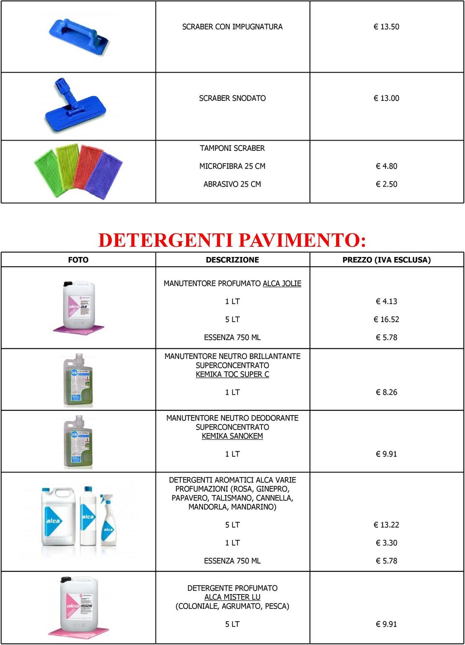 78 MANUTENTORE NEUTRO BRILLANTANTE SUPERCONCENTRATO KEMIKA TOC SUPER C 8.26 MANUTENTORE NEUTRO DEODORANTE SUPERCONCENTRATO KEMIKA SANOKEM 9.