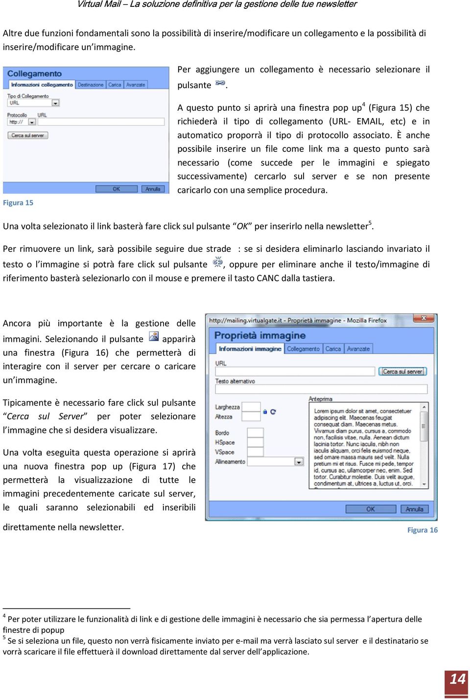 Figura 15 A questo punto si aprirà una finestra pop up 4 (Figura 15) che richiederà il tipo di collegamento (URL- EMAIL, etc) e in automatico proporrà il tipo di protocollo associato.