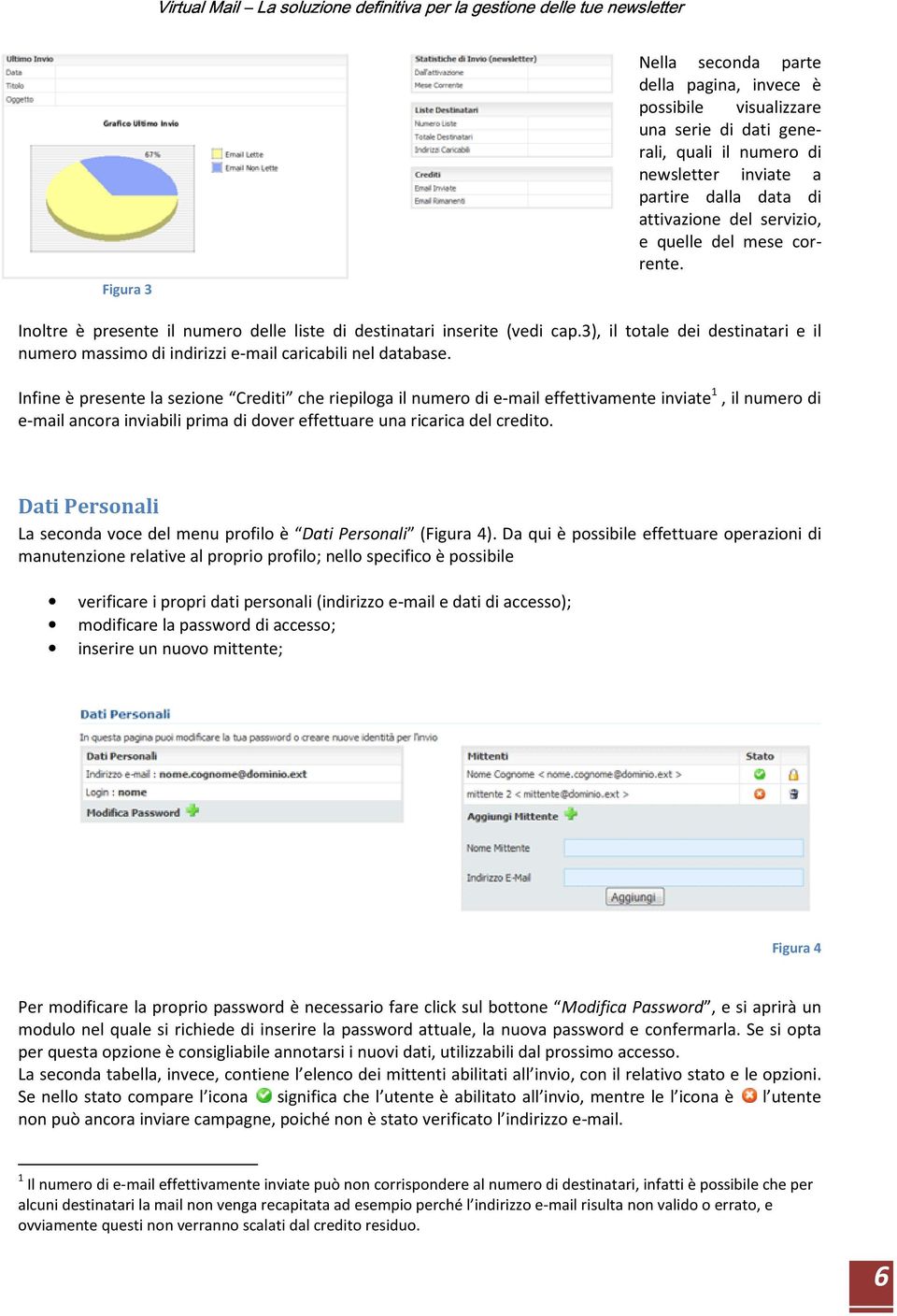 3), il totale dei destinatari e il numero massimo di indirizzi e-mail caricabili nel database.