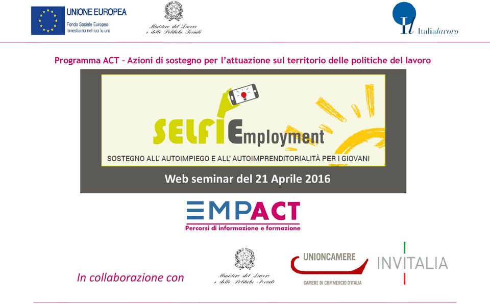 politiche del lavoro Web seminar