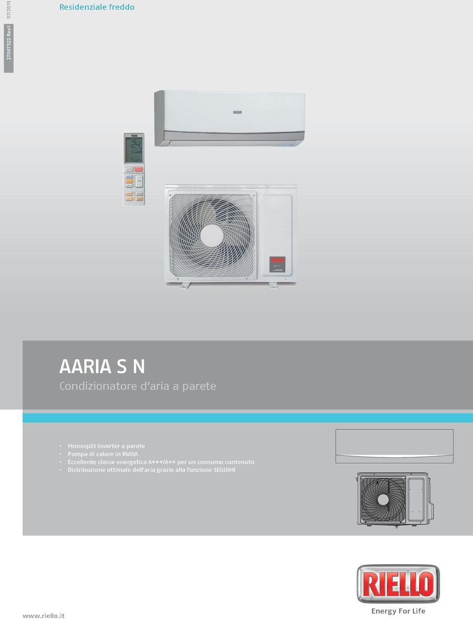 it Monosplit Inverter a parete Pompa di calore in R40 Eccellente classe