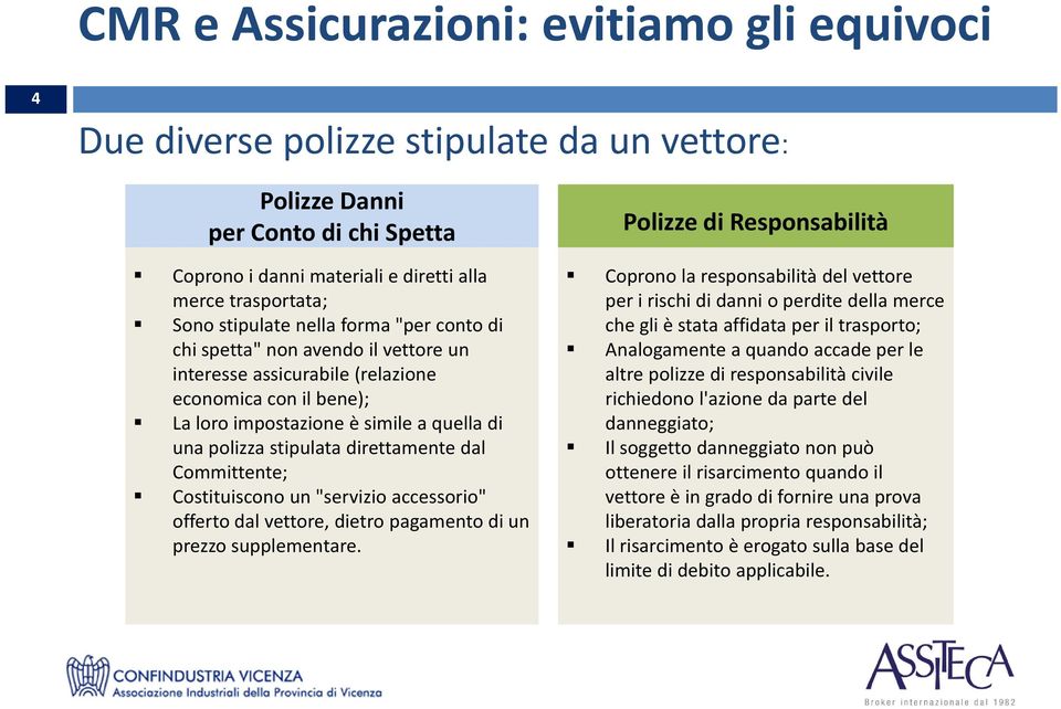 direttamente dal Committente; Costituiscono un "servizio accessorio" offerto dal vettore, dietro pagamento di un prezzo supplementare.