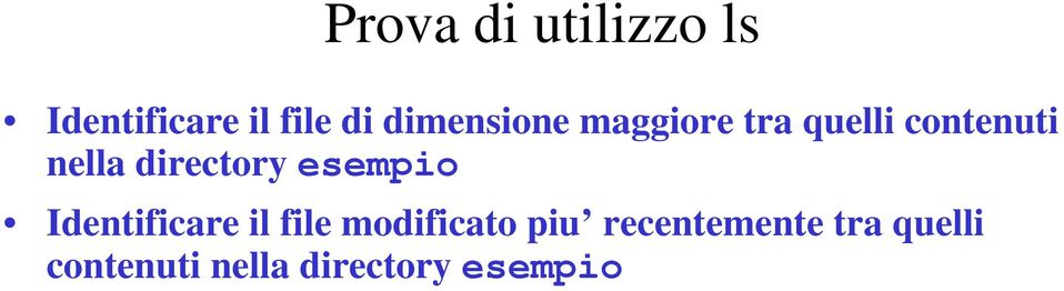 directory esempio Identificare il file modificato