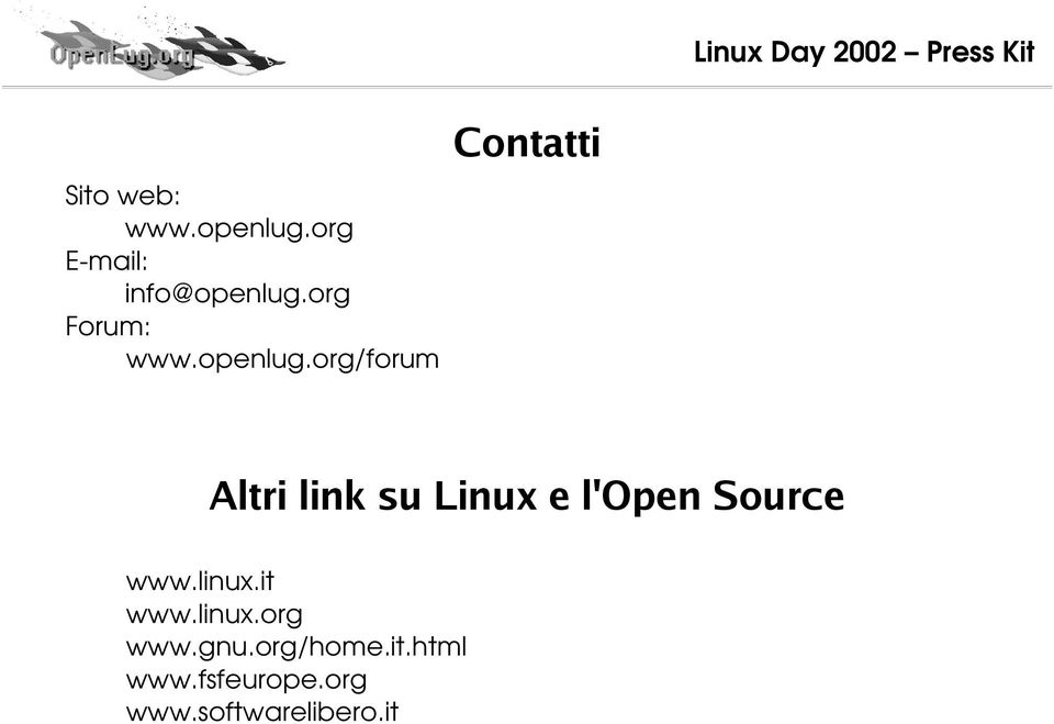 openlug.org/forum www.linux.it www.linux.org www.