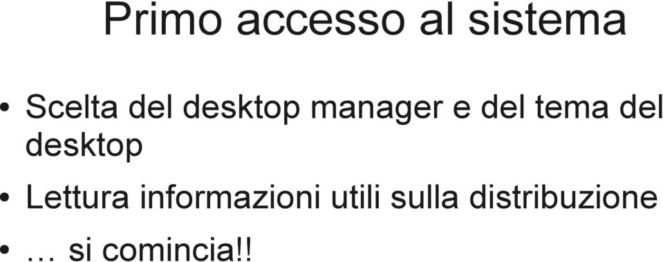 del desktop Lettura informazioni