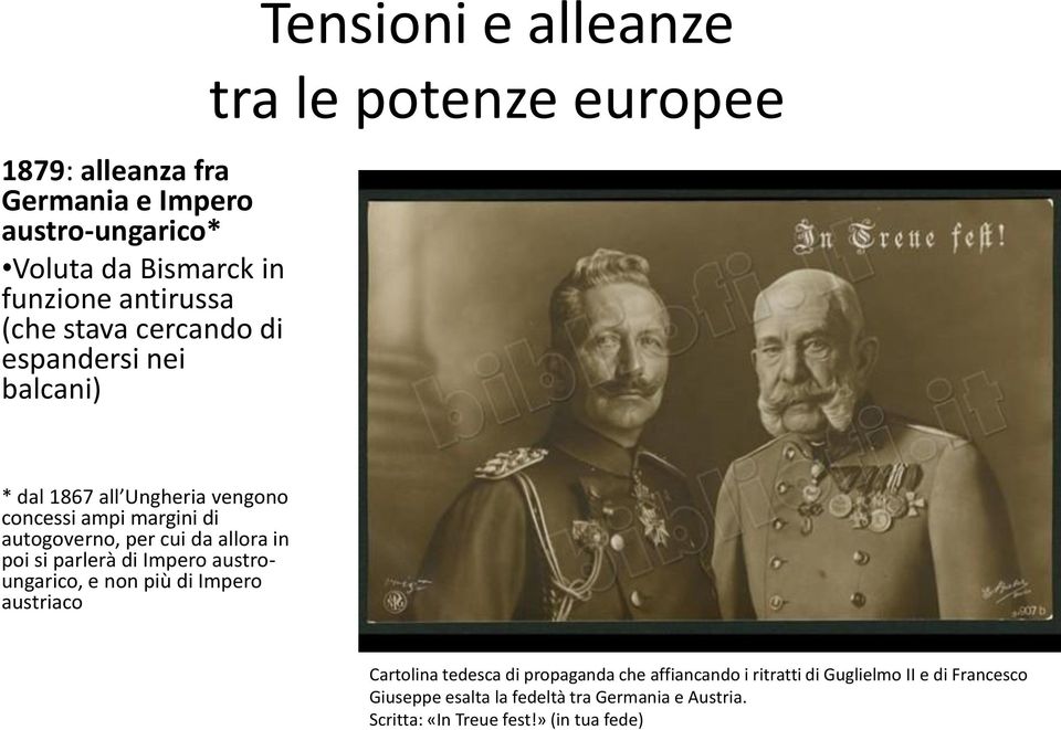 cui da allora in poi si parlerà di Impero austroungarico, e non più di Impero austriaco Cartolina tedesca di propaganda che
