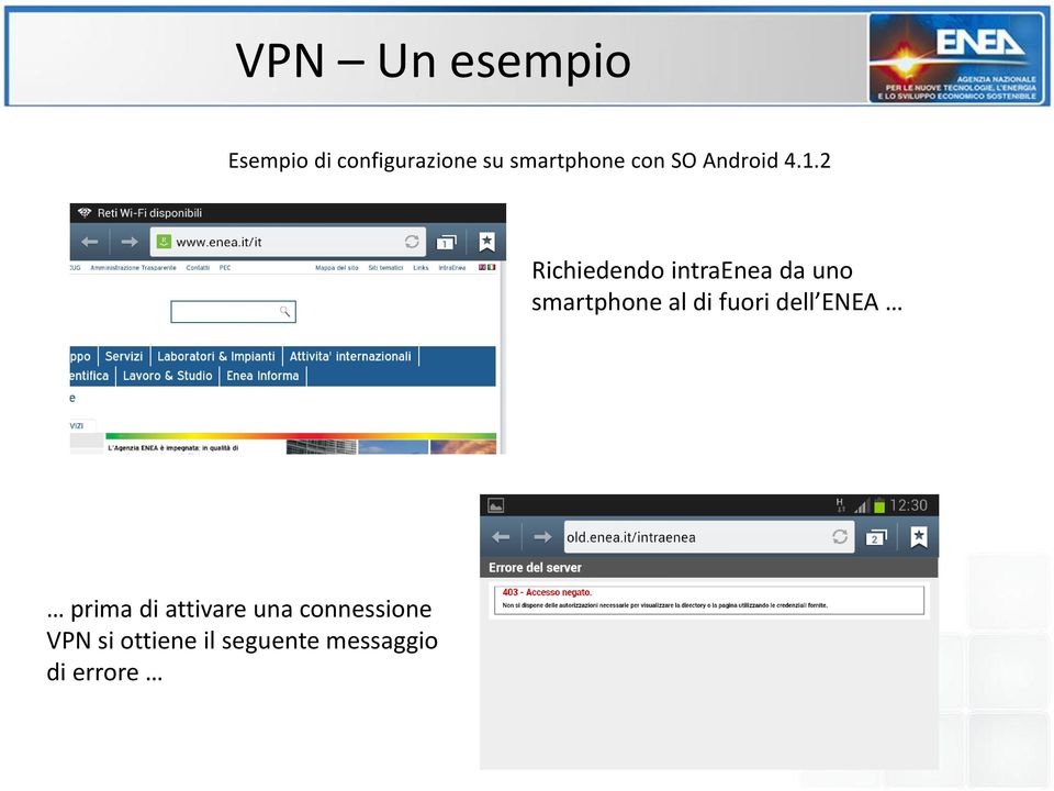 2 Richiedendo intraenea da uno smartphone al di fuori